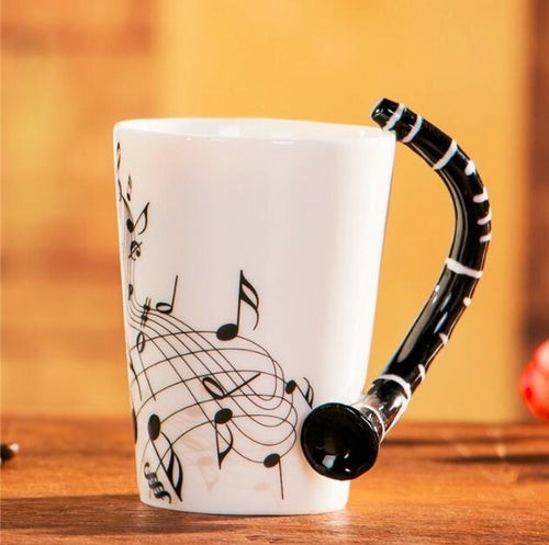 Handcrafted Music-Themed Tea Mug