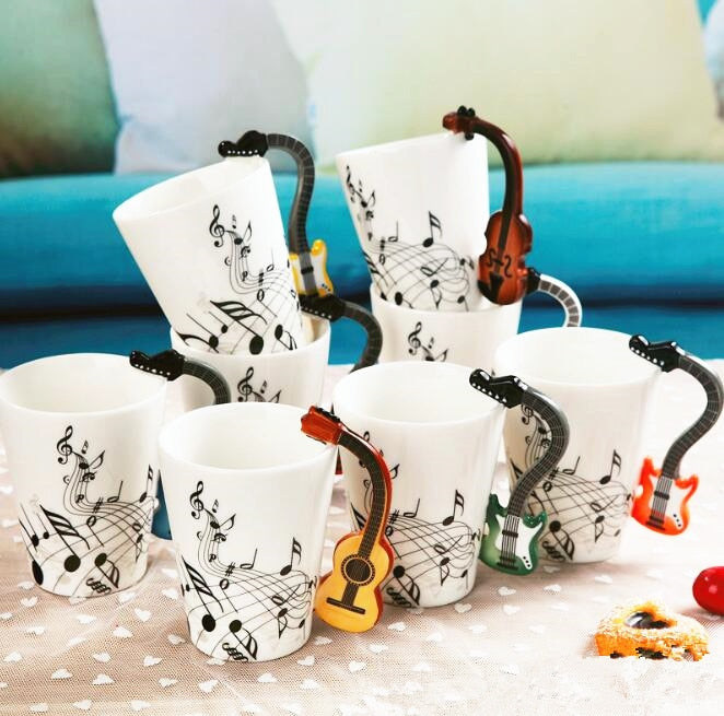 Handcrafted Music-Themed Tea Mug