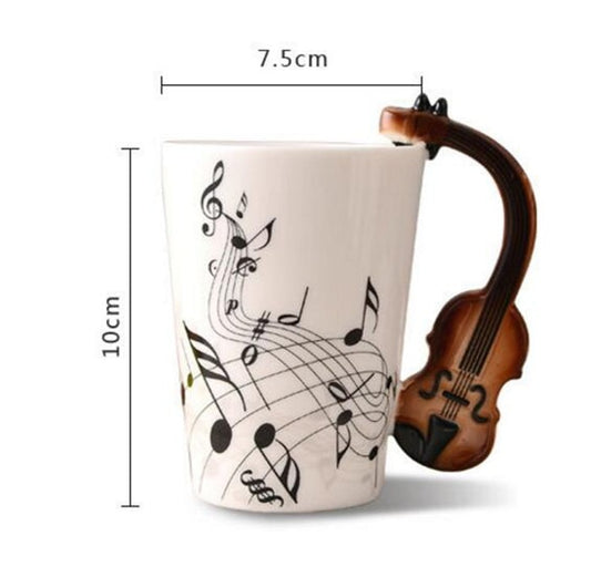 Handcrafted Music-Themed Tea Mug