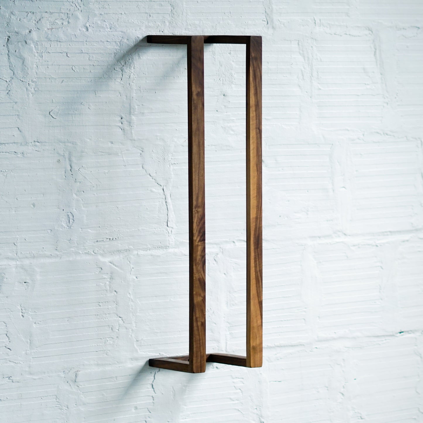 Walnut Wall Rack – Minimalist Blanket or Towel Holder by The Iron Roots Designs