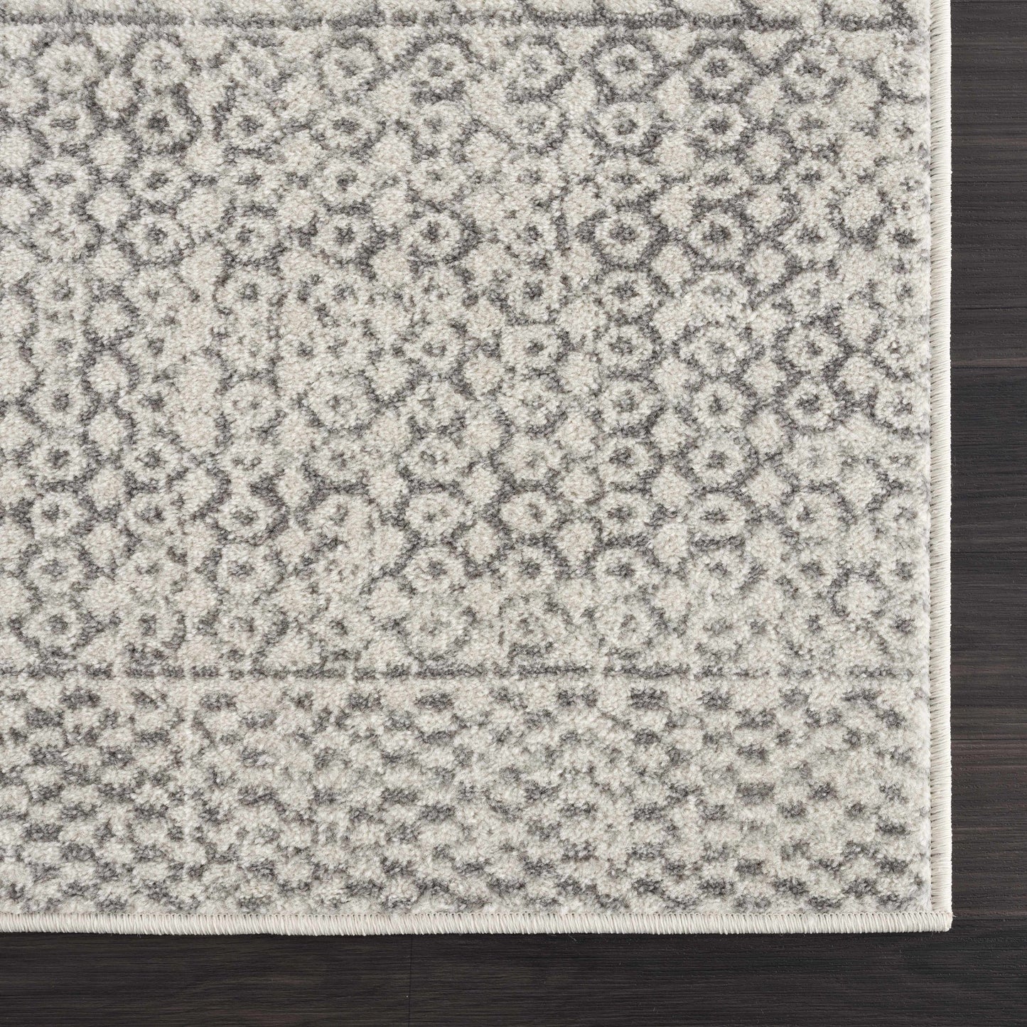 Durable & Easy-to-Clean Moroccan Geometric Rug | Gray & Ivory