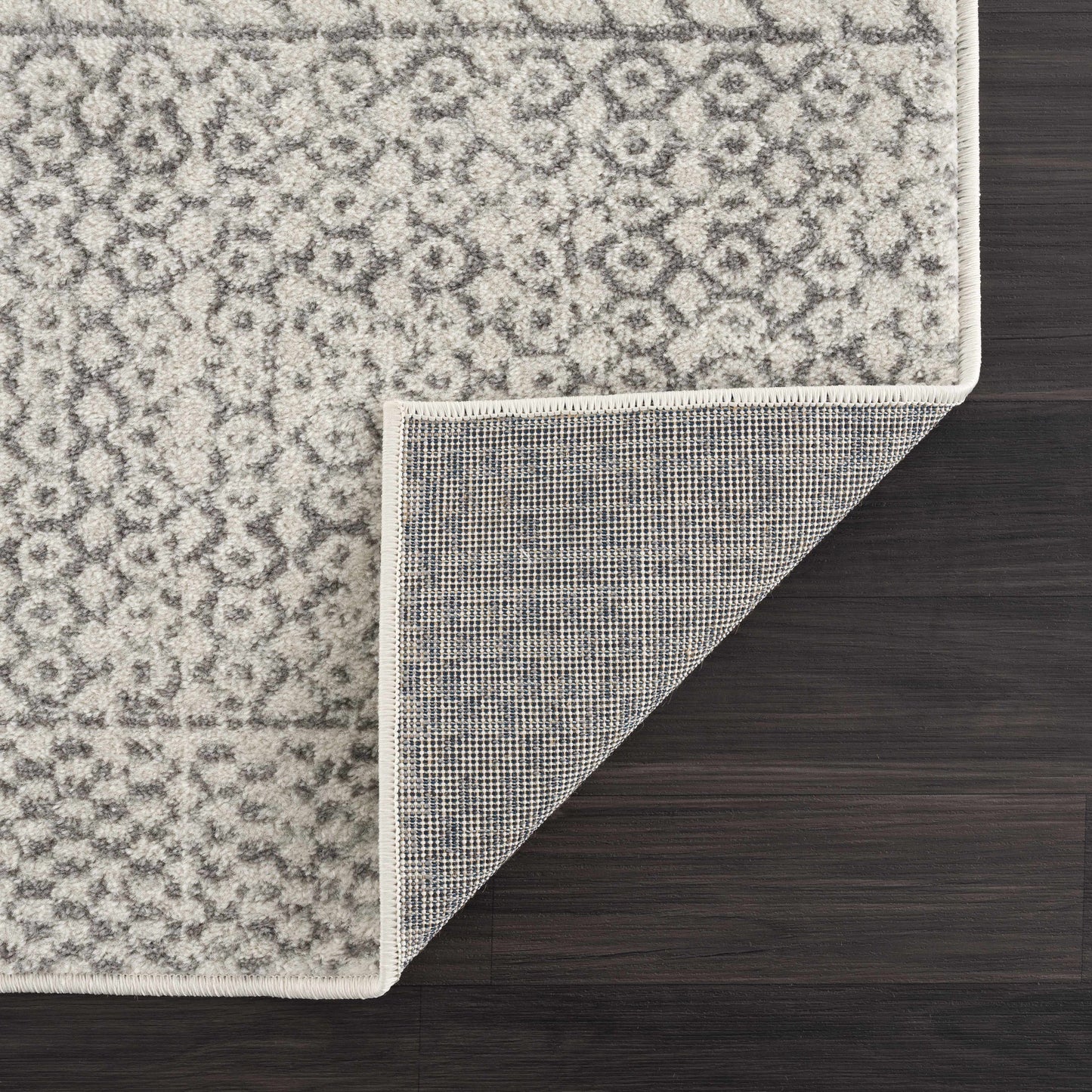 Durable & Easy-to-Clean Moroccan Geometric Rug | Gray & Ivory