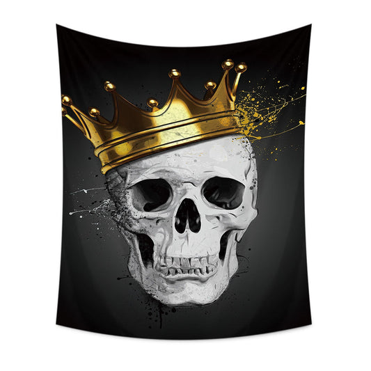 Regal Skeleton Throne Tapestry