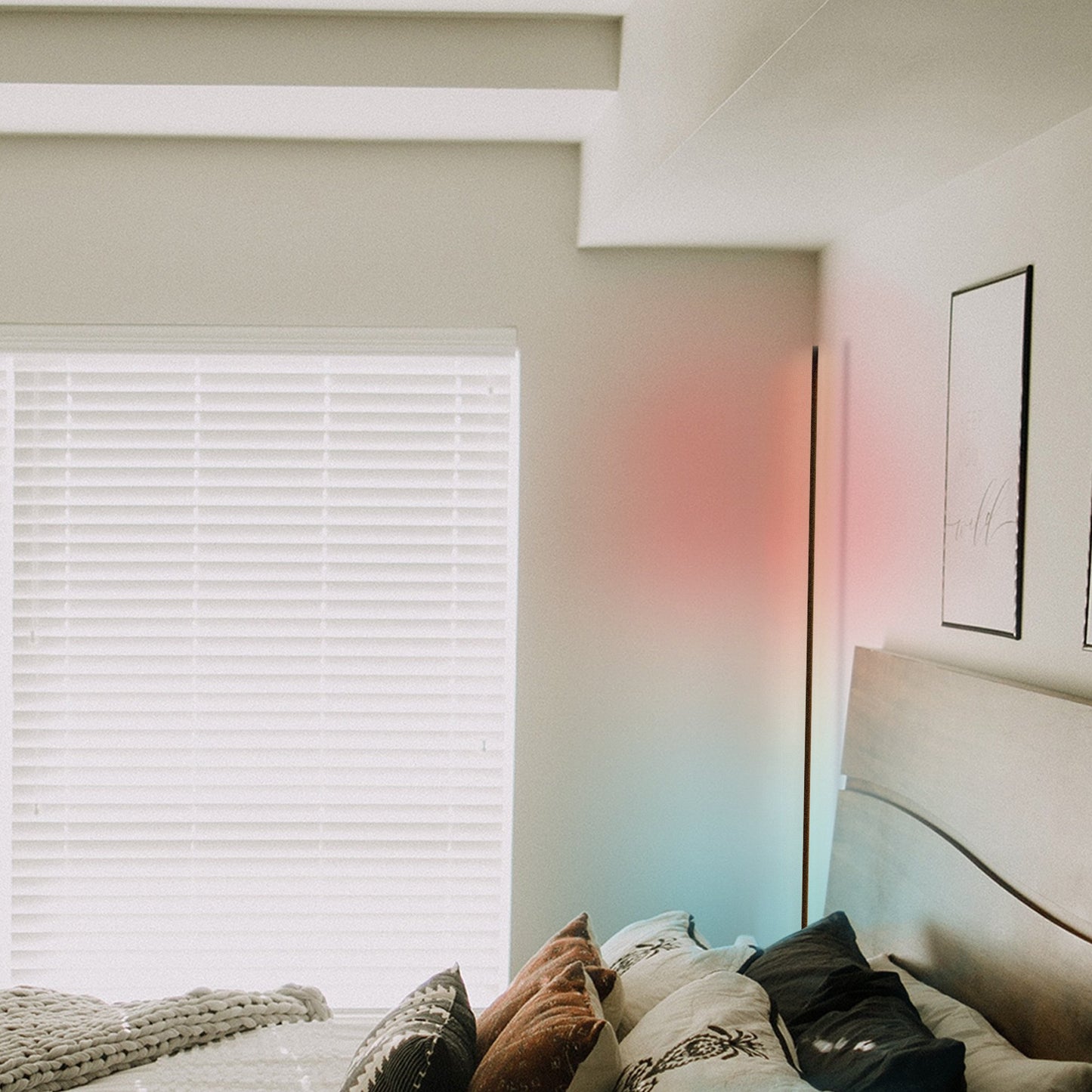 RGB Color-Changing Corner Lamp | Dimmable LED Floor Light