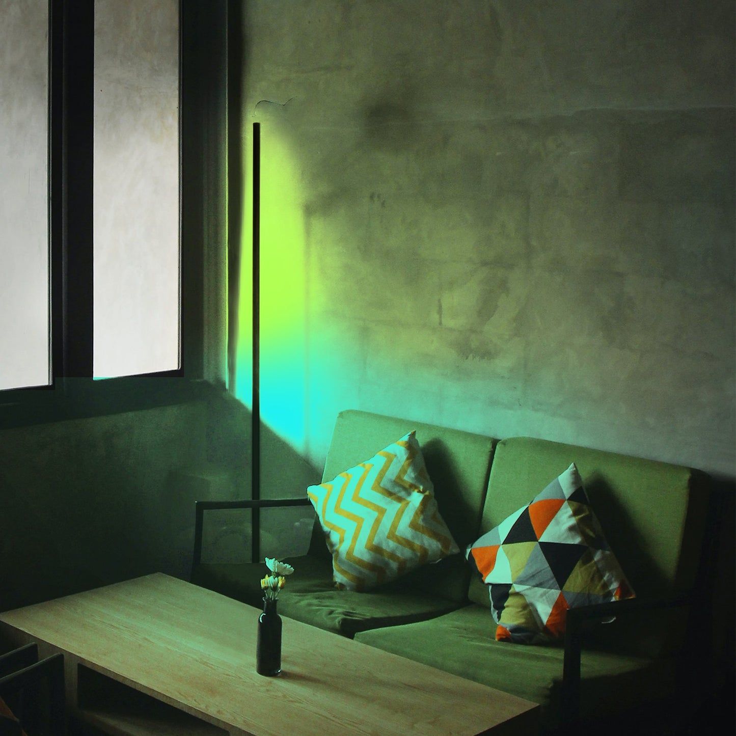 RGB Color-Changing Corner Lamp | Dimmable LED Floor Light