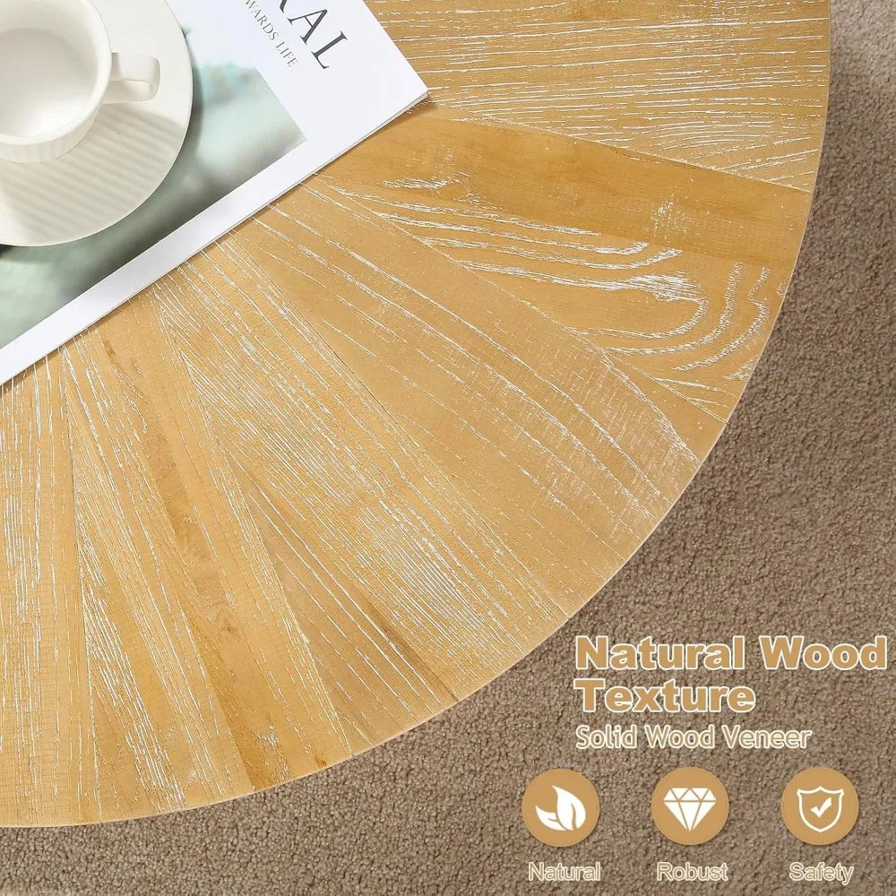 Farmhouse Round Coffee Table Nesting Set of Three