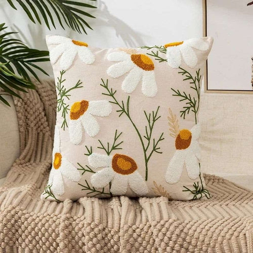 Boho Floral Embroidered 18" Pillow Bundle