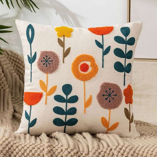 Boho Floral Embroidered 18" Pillow Bundle