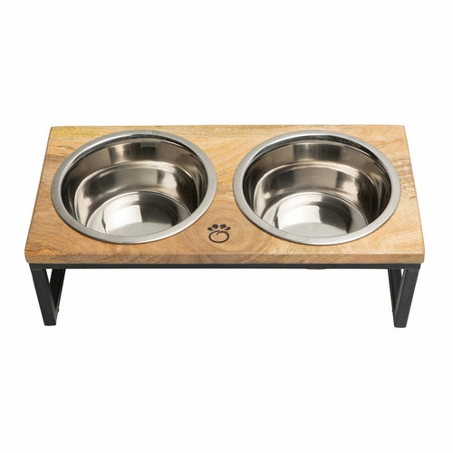 Sustainable Elevated Feeder with Stainless Steel Bowls