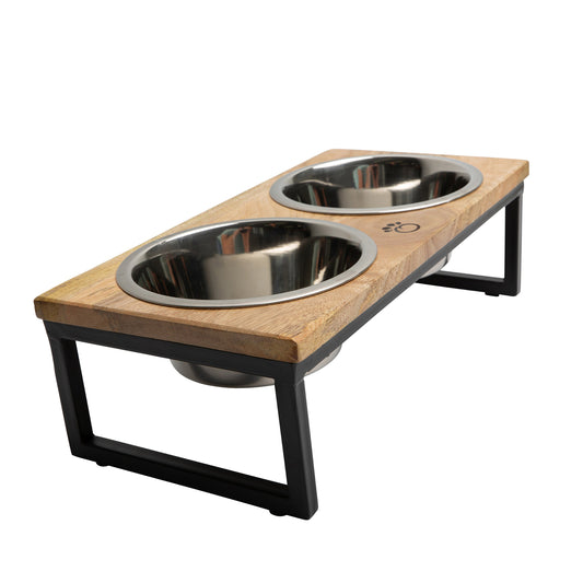 Sustainable Elevated Feeder with Stainless Steel Bowls