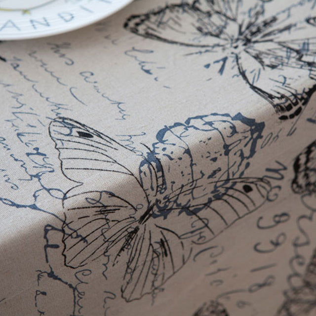 Butterfly Print Decorative Table Cloth
