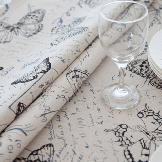 Butterfly Print Decorative Table Cloth