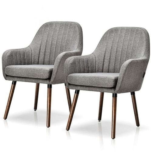 Retro-Style Gray Accent Chairs (Set of 2)