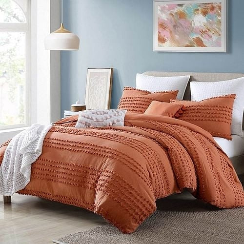 100% Cotton Terracotta Bedding Set | 5-Piece Oeko-Tex Certified