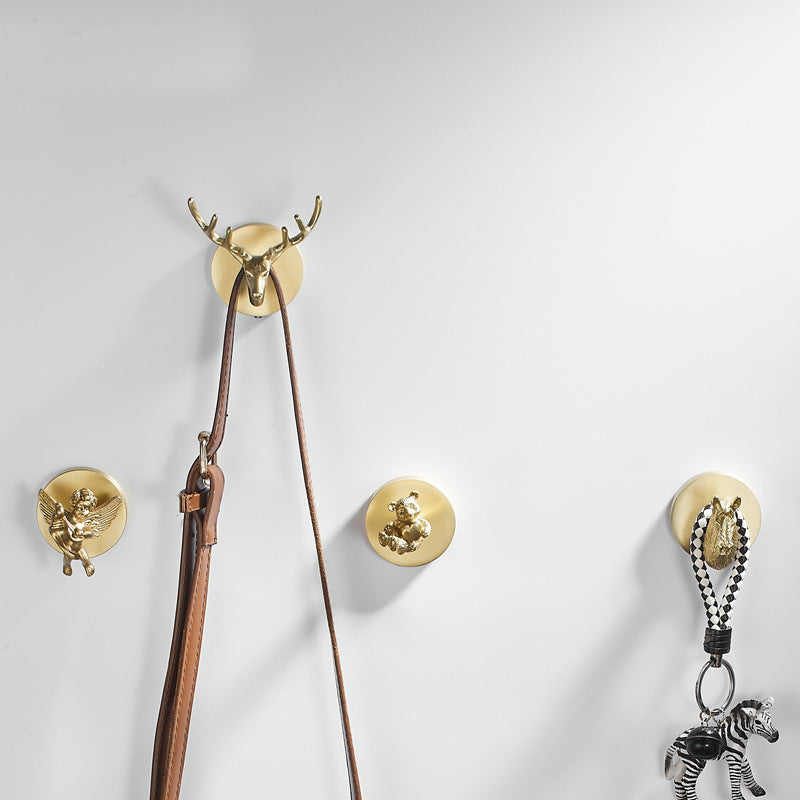 Brushed Gold Animal Wall Hooks