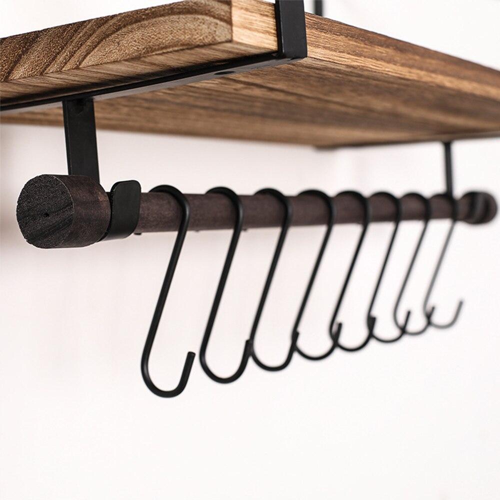 Wall Shelf Mounted Rustic Wood For Bathroom Kitchen