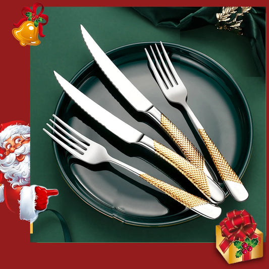 Frosted Stainless Steel Cutlery Set (Fork, Spoon & Knife)