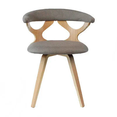Nordic Solid Wood Dining Chair with 360° Swivel and Fabric Cushion