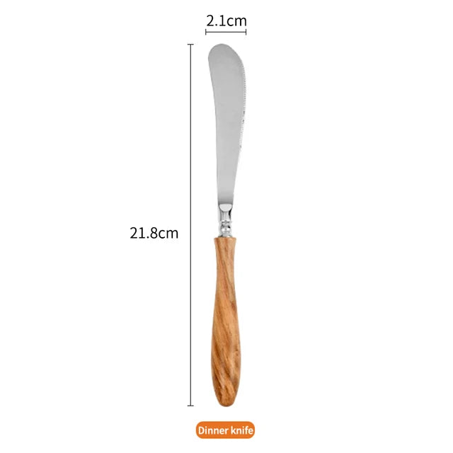 Eco-Friendly Wooden & Stainless Steel Dinnerware Set