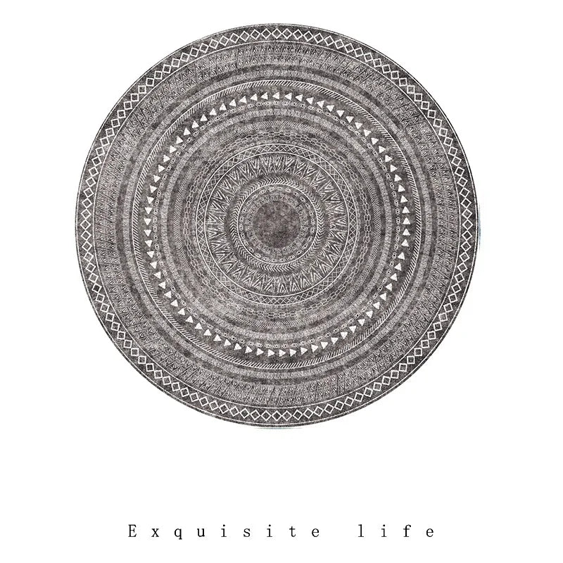 Modern Round Geometric Rug for Living Rooms