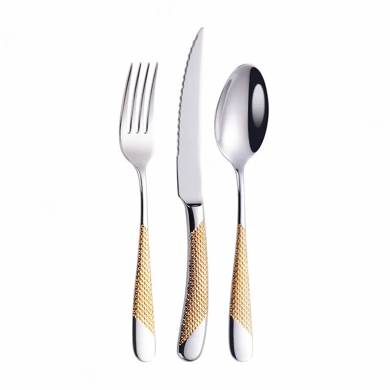 Frosted Stainless Steel Cutlery Set (Fork, Spoon & Knife)
