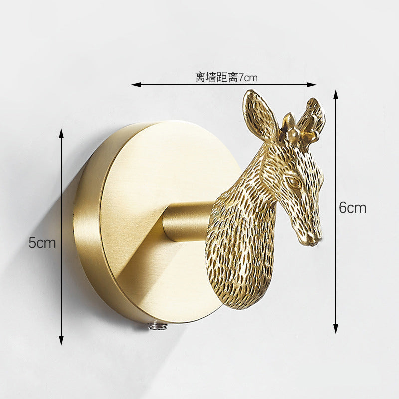 Brushed Gold Animal Wall Hooks