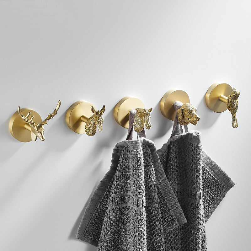 Brushed Gold Animal Wall Hooks