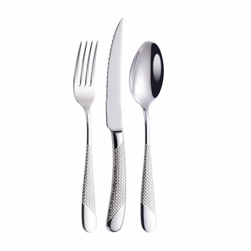 Frosted Stainless Steel Cutlery Set (Fork, Spoon & Knife)