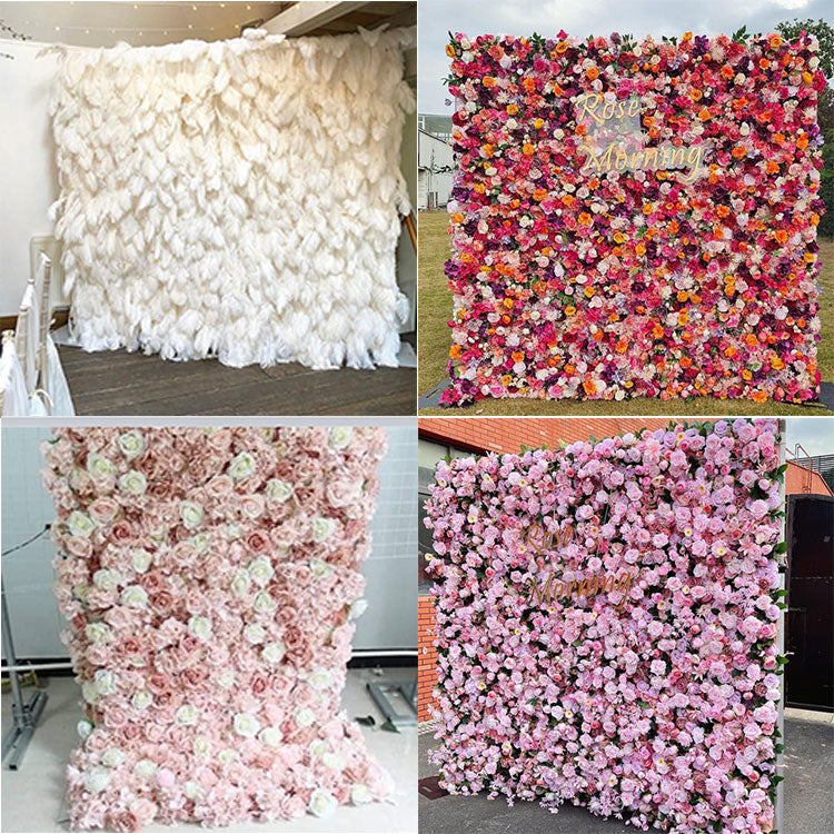 Handmade Silk Flower Wall Backdrop for Weddings & Events
