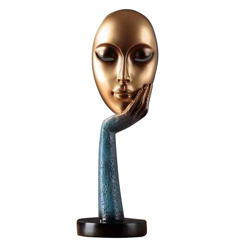 Abstract Meditating Lady Resin Sculpture – Modern Home Décor