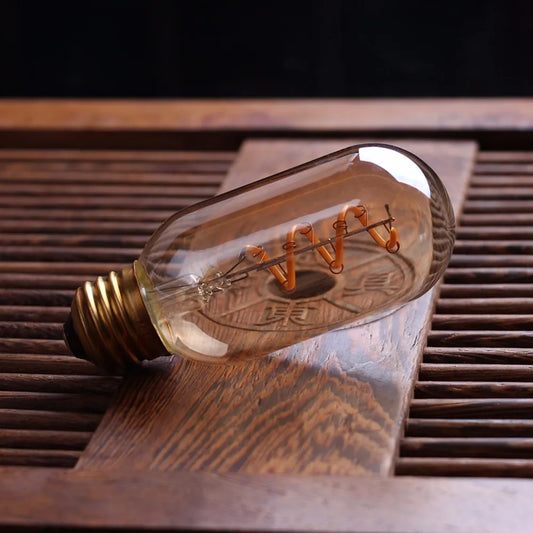 Retro Gold Spiral - Vintage Edison Bulb with Gold Tint - 20,000 Hour Life