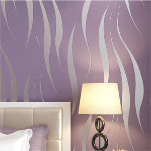 Wavy 3D Embossed Wallpaper – Textured Metallic Wall Covering