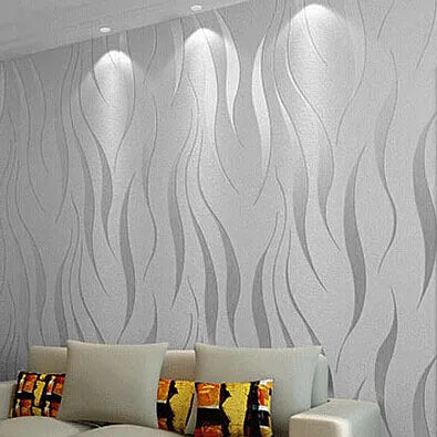 Wavy 3D Embossed Wallpaper – Textured Metallic Wall Covering