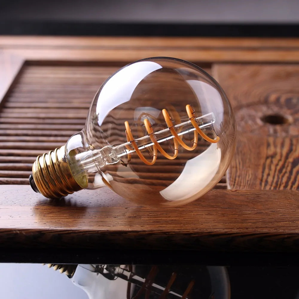 Retro Gold Spiral - Vintage Edison Bulb with Gold Tint - 20,000 Hour Life