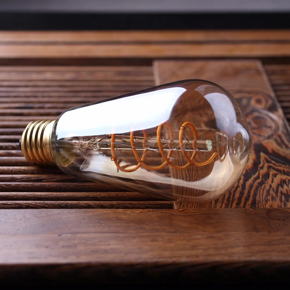 Retro Gold Spiral - Vintage Edison Bulb with Gold Tint - 20,000 Hour Life
