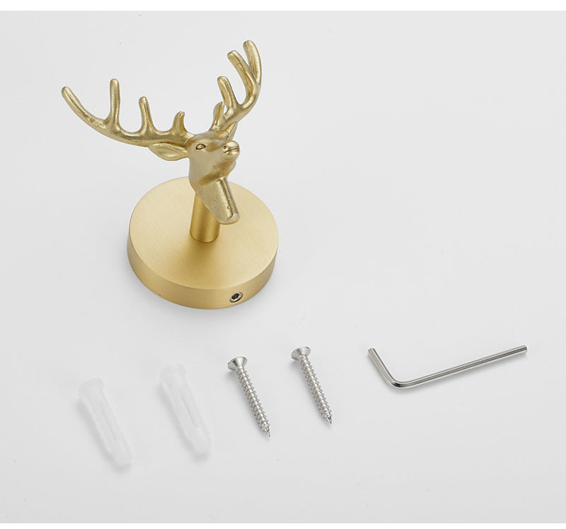Brushed Gold Animal Wall Hooks