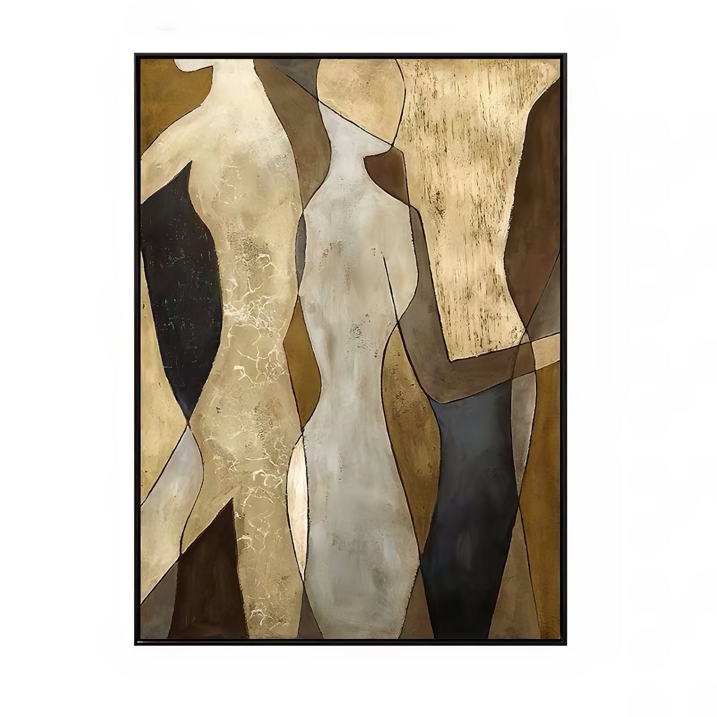 Hand-Painted Abstract Figure Canvas – Minimalist Modern Wall Art