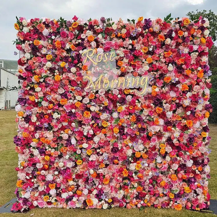 Handmade Silk Flower Wall Backdrop for Weddings & Events