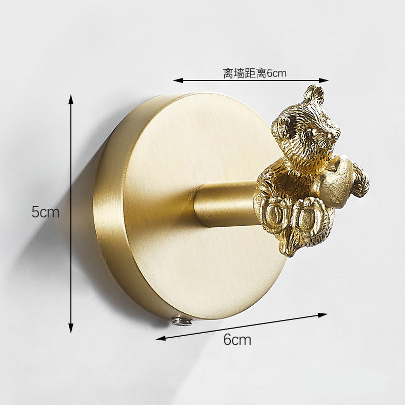 Brushed Gold Animal Wall Hooks