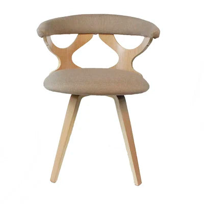 Nordic Solid Wood Dining Chair with 360° Swivel and Fabric Cushion