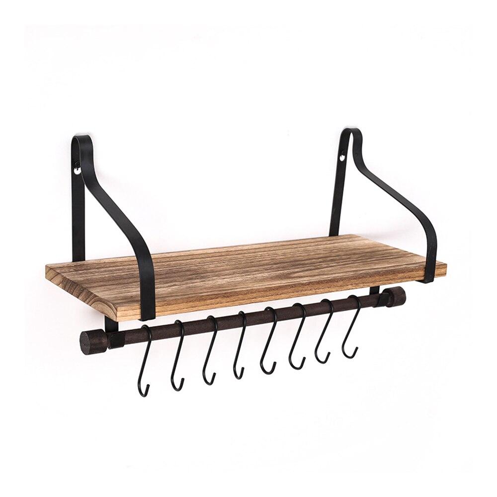 Wall Shelf Mounted Rustic Wood For Bathroom Kitchen