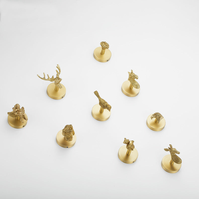 Brushed Gold Animal Wall Hooks