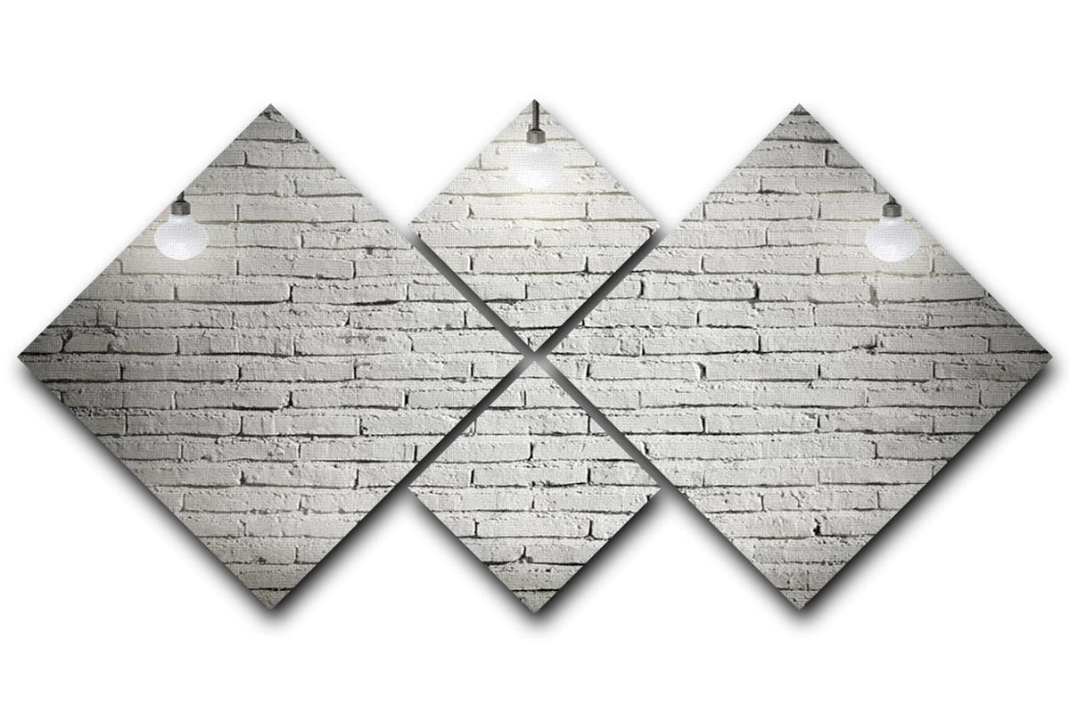 Four diamond-shaped tiles with a brick pattern on a white background