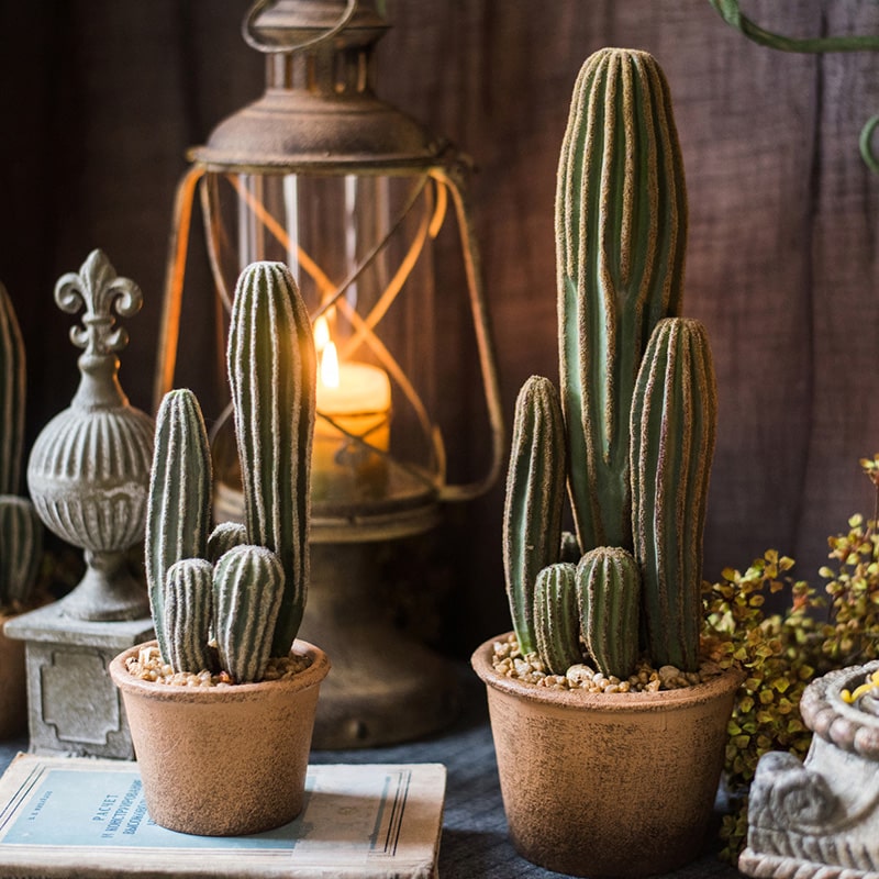 Lifelike Artificial Potted Cactus