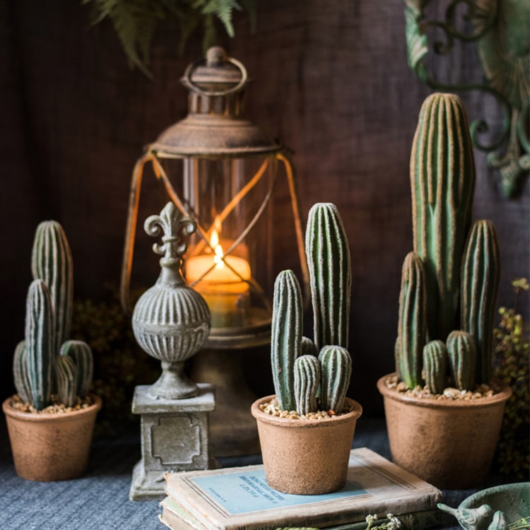 Lifelike Artificial Potted Cactus