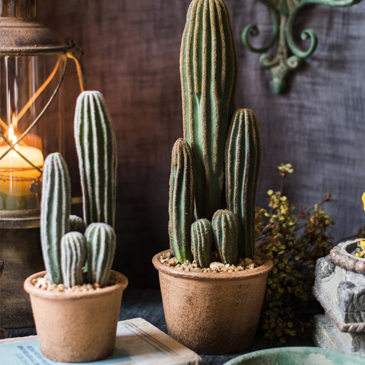 Lifelike Artificial Potted Cactus