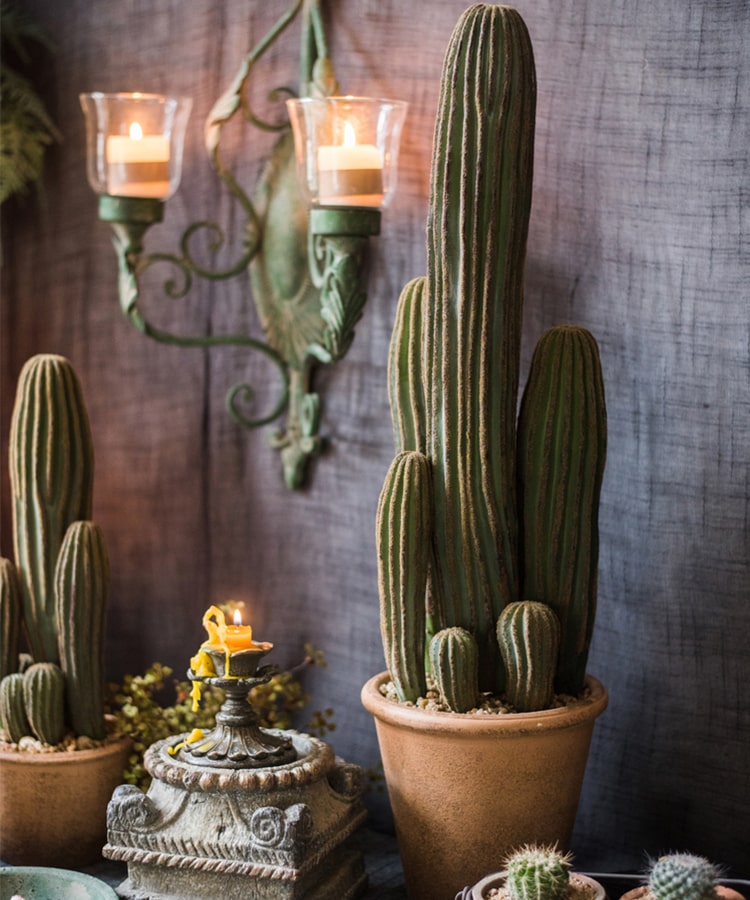 Lifelike Artificial Potted Cactus