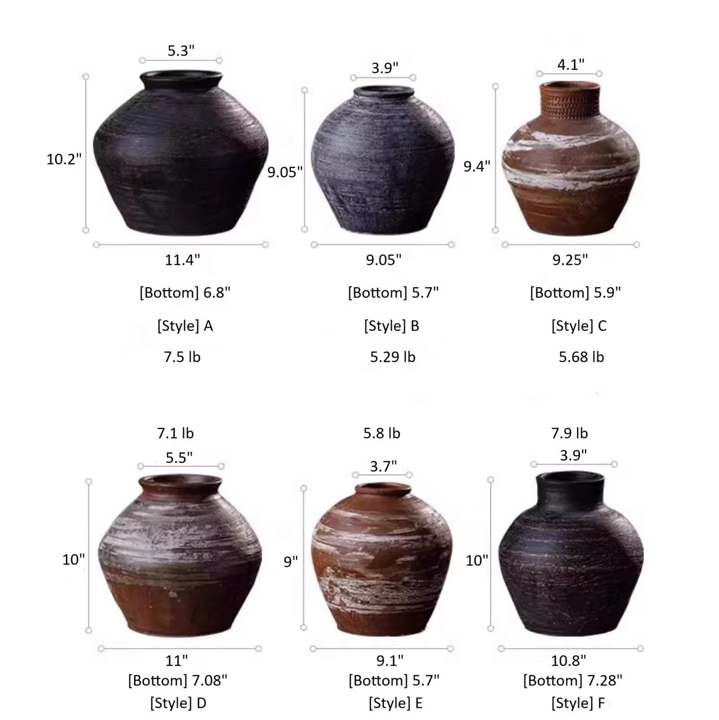 Large imperfect pottery as sculptural floor accent