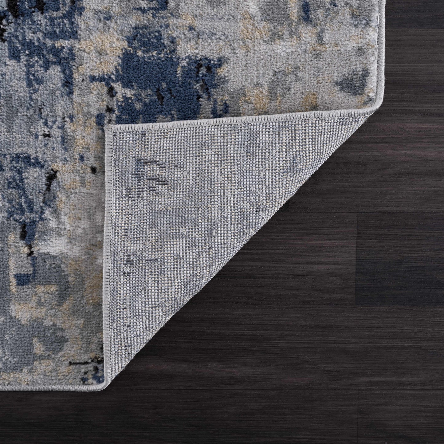 Modern Artistic Area Rug – Campsall Collection in Soft Blue and Gray Tones