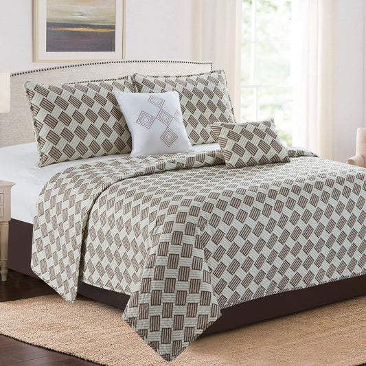 5-Piece Quilt Set with Decorative Pillows – Queen & King